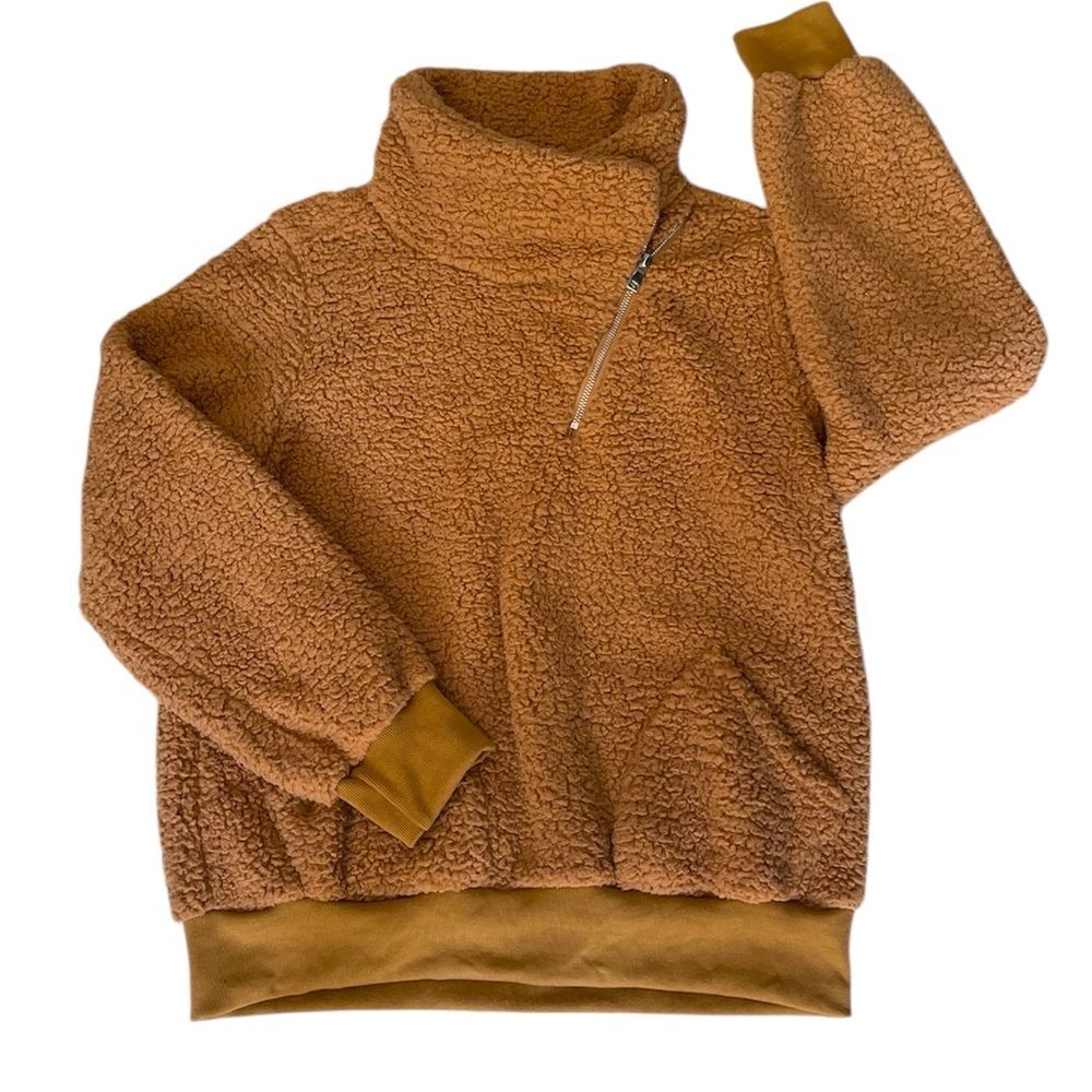 EPretty Sherpa soft comfy pullover jacket sweatshirt- Size L NEW - Picture 2 of 9